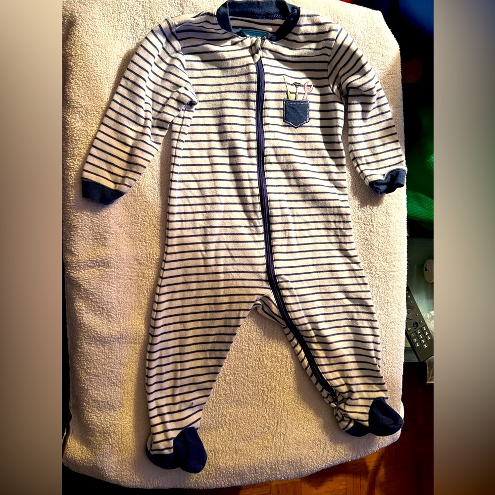 Tuffy Striped Kids One Piece Pajama size 6mths